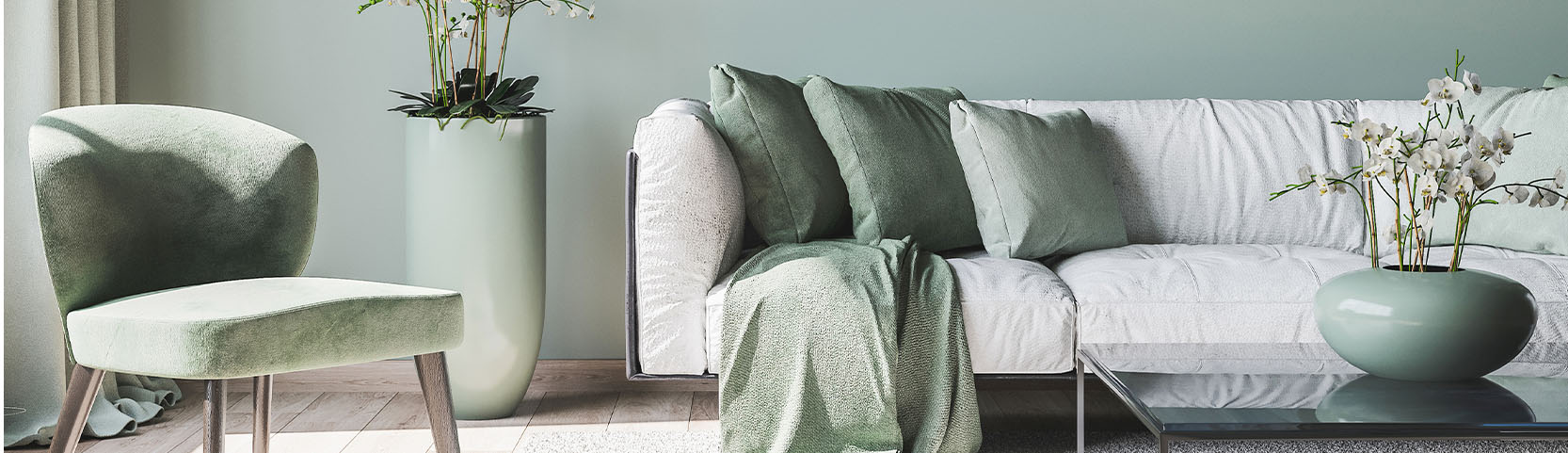 Black and white painted living room